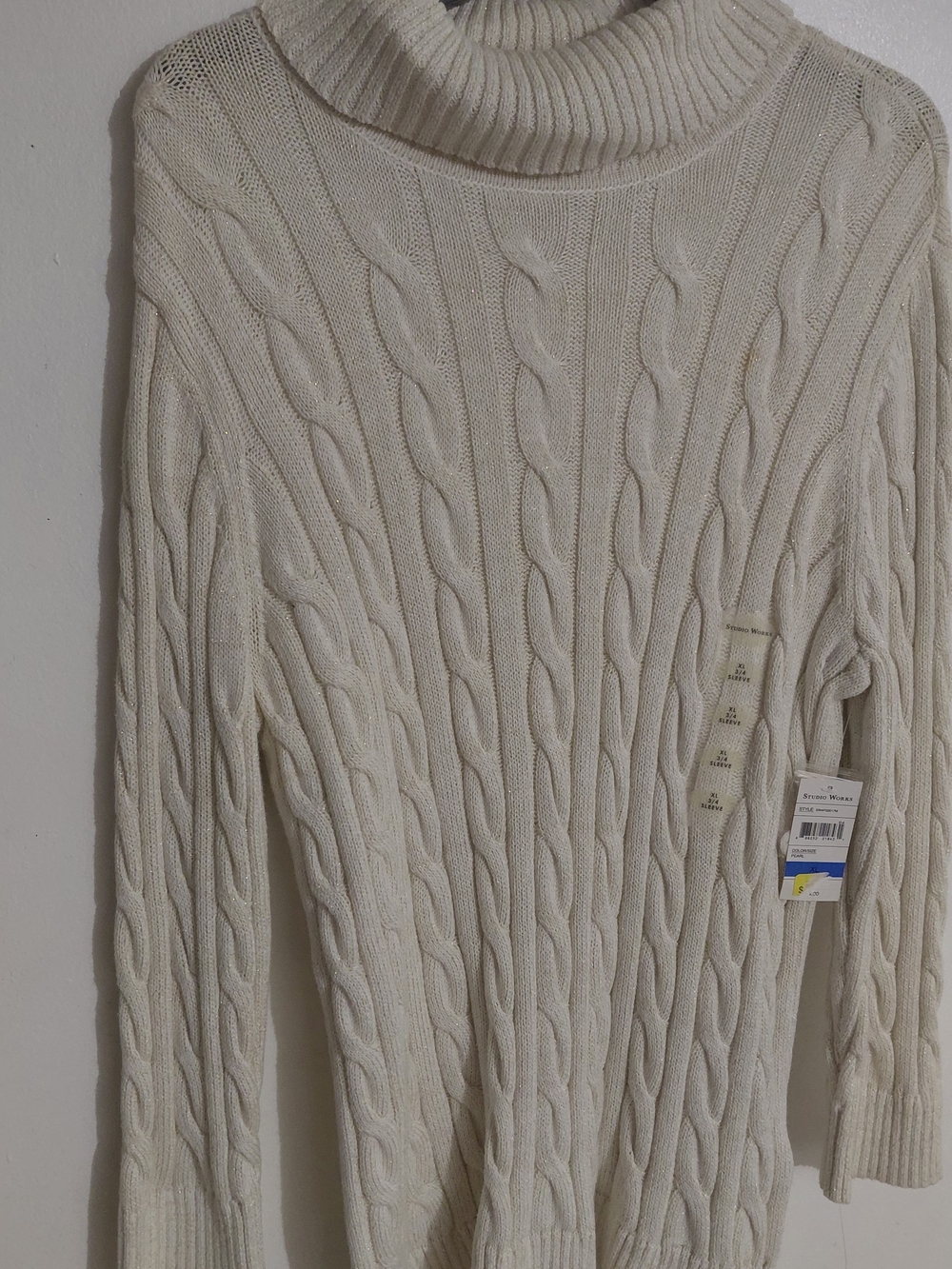 Cozy Cable-Knit Turtleneck Sweater - Cream